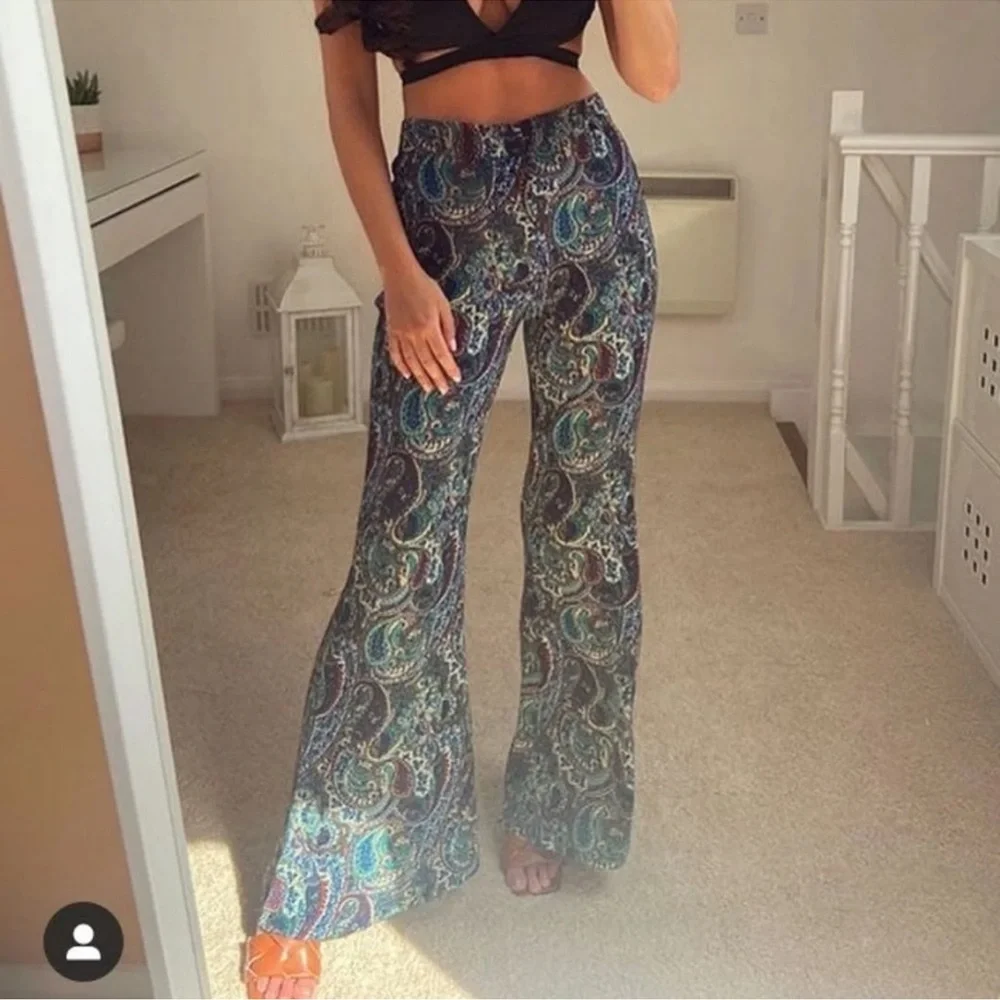 Zara Paisley  Flared Pants - Picture 14 of 17